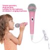 Pilarmuture Microphone for Kids, Kids Microphone for Singing Portable Dynamic Microphone with 3.5mm Jack Connector Handheld Karaoke Wired Microphone for Girls Boy Toy Gifts(Pink)