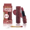 JOSURBEAUTY Lip Duo Liner and Lipstick - Long-lasting Waterproof Lip Color with Lip Liner Pencil - Ideal Lip Gloss for Women