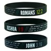 Ezekiel Gift Co. Christian Wristbands for Guys (6-pack) - John 3:16, Romans 12:2, and Joshua 1:9 - Religious Bible Gifts for Him Christian Men