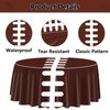 PIXHOTUL 9 Pcs Football Print Tablecovers, Round Football Pattern Plastic Tablecloths Football Party Supplies for Birthday Party Football Party Games Decoration, 84 x 84 Inch