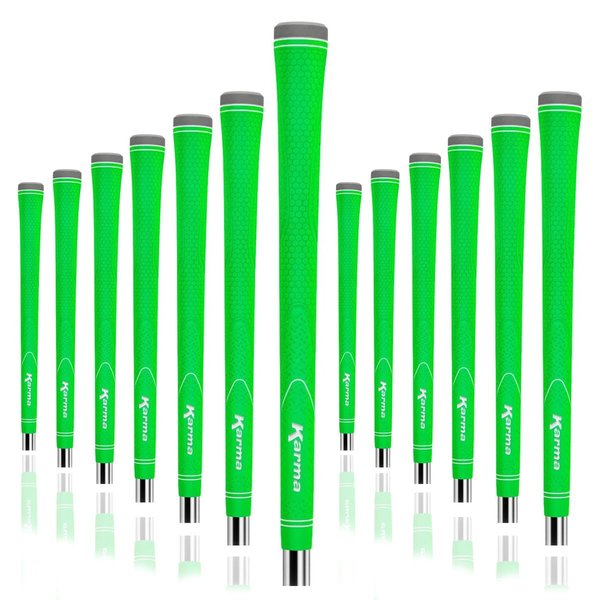 Karma Neion II Green Golf Grips for Men (13 Pack), Standard Size
