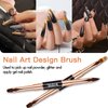 Nail Art Brushes Set - Professional 5pcs Double-Ended Acrylic Nail Art Brushes Liner Detail Thin Brushes for Drawing Design Brushes Gel Builder Brushes 3D Nail Art Tools (Black)