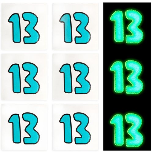 20 pcs Glow in the Dark 13 Temporary Tattoos Stickers 13 Hand Tattoo Concert Rave Accessories