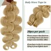 16" Tape in Hair Extensions Remy Hair Platinum Blonde 20pcs/30grams Seamless SKin Weft Tape ins Blond Human Hair Extensions for Women, 613