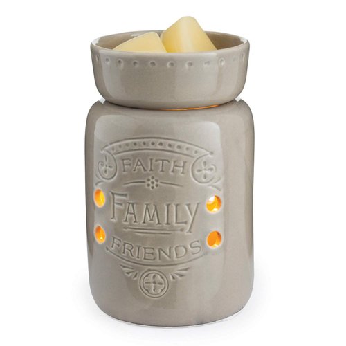 CANDLE WARMERS ETC Midsized Illumination Fragrance Warmer- Light-Up Warmer For Warming Scented Candle Wax Melts and Tarts or Essential Oils To Freshen Room, Faith, Family, Friends