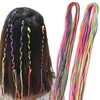 Redvigh Hair Wrap Strings, 2 Sets - Multicolor/Gradient Nylon Hair Rope Braiding Hair Ties, 1mm/2mm Thickness, 44 Pieces, Hair Styling Accessories