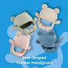 Bear Silicone Baby Teether Teething Toys for 0-12 Months Infants, Food Grade Silicone Teething Mitten, Hand Teether for Sucking Needs, Baby Teether Toys Baby Chew Toys, BPA-Free, Pain Relief (Blue)