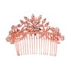 EVER FAITH Wedding Hair Comb Crystal Flower Snowflake Bridesmaids Bridal Hair Accessories Rose Gold-Tone