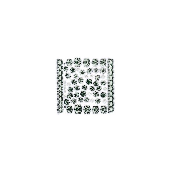 Iridescent Glitter Floral Nail Stickers/Decals