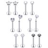 Dyknasz 16G Threadless Push in Medusa Piercing Jewelry Tragus Earring Set Surgical Steel Labret Jewelry Lip Rings Stud for Women Men Forward Helix Earrings Flat Back Cartilage Earring