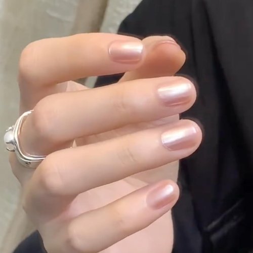 COSMOO Pearl Pink Nail Polish, Sheer & Shimmer Finish Neutral Nail Polish, Vegan Chip-Resistant Long-Lasting Nail Lacquer, 0.34 fl oz