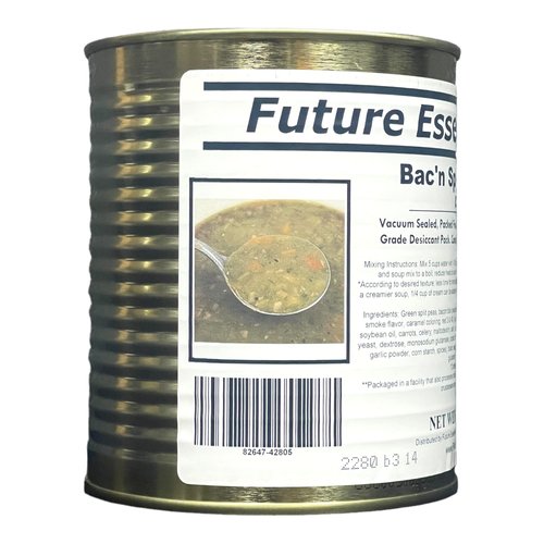 1 Can of Future Essentials Canned Bacon Split Pea Soup Dry Mix