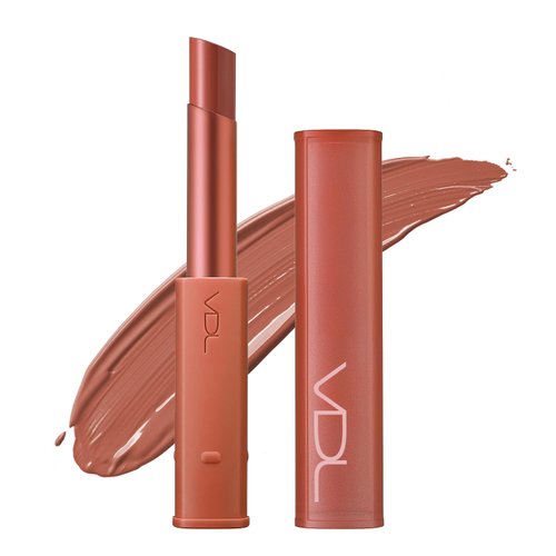 VDL Lip Stain Comfort Slip Lipstick 13, Cafe Romano - Lightweight, Matte, Smooth Lipstick for Effortless Comfort. Vibrant and Long-Lasting Lip Color (0.09 oz) | Korean Makeup