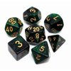 CREEBUY Polyhedral DND Dice Set Glitter Dice for Dungeon and Dragons D&D RPG Role Playing Games Green Mix Black Nebula Dice
