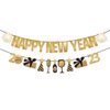 Happy New Year Banner 2023 New Years Eve Party Decoration,Golden Firework Theme Happy New Year Banner Bunting Sign for 2023 New Years Party Supplies