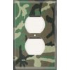 SnazzySwitch Camo 8 Decorative Outlet Cover - Single Duplex Receptacle Wall Plate