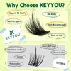 Lash Clusters 3D Effect Eyelash Clusters KEYYOU 144pcs D Curl 8-18MIX Wispy Lashes Fluffy Cluster Lashes Natural Soft DIY Lash Extension(Empower-D-MIX)