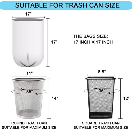 1.2 Gallon Small Trash Bags, 4.5 Liter Trash Can Liners Garbage Bags Wastebaskets Liners for Bathroom, 150 Counts Clear Bags