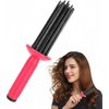 Neuvikter Curly Hair Styler Tool, 17 Teeth Curling Roll Comb - Rose red+Black, Hair Salon Professional Curling Brush for Home Use