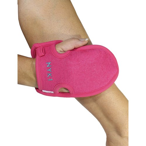 NYK1 Deep Exfoliating Glove Exfoliating Mitt (Pink) Ultimate Skin Care Exfoliating Body Scrubber Exfoliating Gloves for Shower - Dead Skin Remover for Body Exfoliator Glove Exfoliating Washcloth Mitt