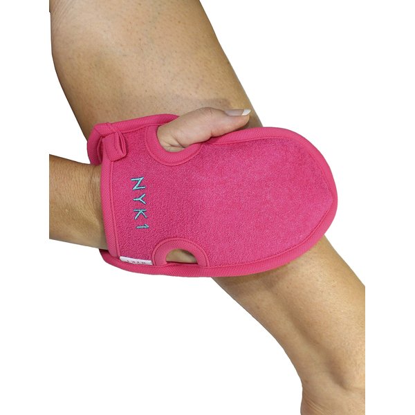 NYK1 Deep Exfoliating Glove Exfoliating Mitt (Pink) Ultimate Skin Care Exfoliating Body Scrubber Exfoliating Gloves for Shower - Dead Skin Remover for Body Exfoliator Glove Exfoliating Washcloth Mitt