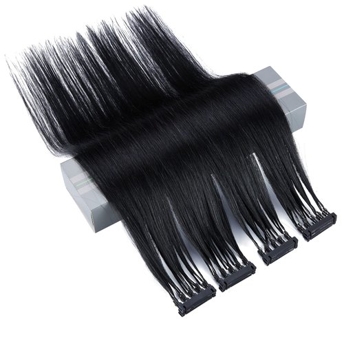 6D Second Generation Hair Piece, 100% Real Natural Hair Extensions, Can Perm and Dye Hair No Tangling, Five Bunches in a Row (20 inches, 1)