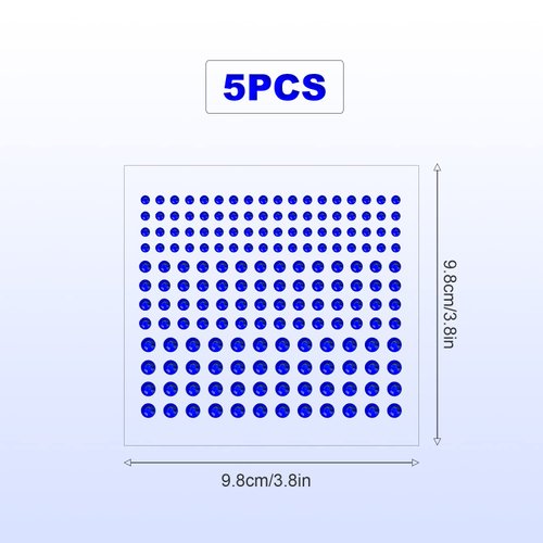 5 Sheets Face Gems Jewels Rhinestone Stickers, 4 Size Self Adhesive Gems Stickers DIY Bling Jewel Crystal Craft Stickers for Nails Hair Face Eyes Body Makeup (Blue)