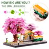TEXXXIAN Cherry Blossom Micro Building Blocks Set, Japanese Creative Mini Bricks Model Flower Train Station Architecture for Adults and Kid Age of 14+ 3668PCS