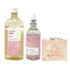 Bath & Body Works Aroma Inspire Love ROSE + VANILLA Essential Oil Mist and Body Wash + Foam Bath Set with a Himalayan Salts Springs Bar Soap - Full Size
