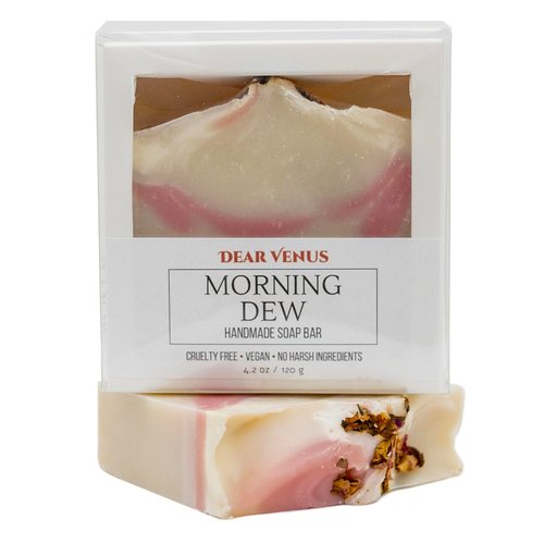 Dear Venus Handcraft Cold-Process Soap Bar, Morning Dew Scent (1 pack,) Handmade Body and Face Soap For Men And Women, Vegan, Cruelty Free, Made in USA, 4.2oz - Fresh Collection