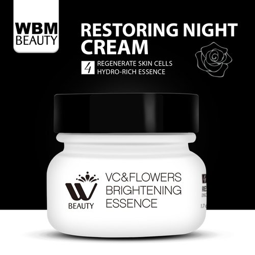WBM Restoring Night Cream for Face, Anti-Aging Moisturizer with Hydro-Rich Essence. Skin-renewing face cream for a hydrated, youthful look. Size: 1.7 oz.