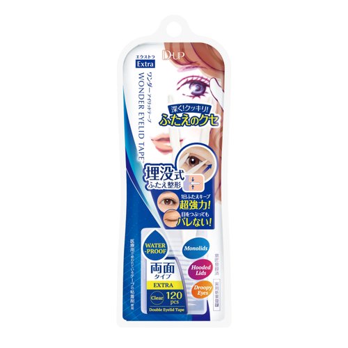 DUP Wonder Eyelid Tape Waterproof Eyelid Stickers, 120 Pc Double Sided Adhesive, Invisible Blend Double Eyelid Lift Strips for Droopy Eyes, Japanese Instant Natural Eye Lid Eye Makeup