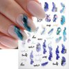 6 Colors Marble Nail Stickers for Women 3D Bronzing Silver Marble Nail Art Stickers Blooming Nail Decals Watercolor Smudge Nail Sticker Self Adhesive Stickers for Nails Foil Nail Designs Nail Supplies