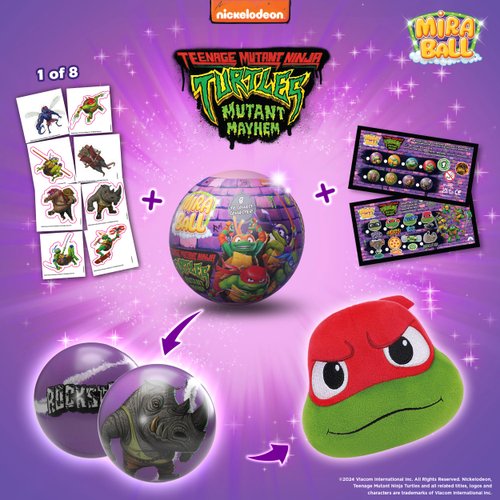 MiraBall Teenage Mutant Ninja Turtles Mystery Expandable Maxi Plush to UNbox, Collectible Squishy and Soft Plush with 4 Surprise, Limited Edition, Great Toy Gift for Kids Aged 3+ (2-Pack)