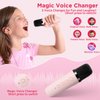 Kids Karaoke Machine,Portable Bluetooth Speaker with 2 Wireless Microphones, Gifts Toys for Girls 4, 5, 6, 7, 8, 9, 10 +Year Old Birthday Family Home Party(Pink)