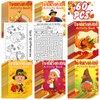 Maitys 60 Pcs Thanksgiving Activity Books Mini Challenging Activities Fun and Games Include Mazes, Word Search, Word Scramble, and More for Fall Party Favors Party Gifts Bag Stuffers