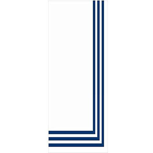 Party Ready Classic Stripe Guest Towels Tableware, Bright Royal Blue, Paper , 4" X 7", Pack Of 16