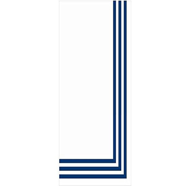 Party Ready Classic Stripe Guest Towels Tableware, Bright Royal Blue, Paper , 4" X 7", Pack Of 16