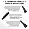 Boobeen 3 in 1 Eye Makeup Set with Liquid Eyeliner Pen, Microblading Eyebrow Pencil and Volume Mascara for Eyelashes, Quick-dry Waterproof Formula, Long Lasting Smudge-proof All Day Natural Eye Look