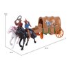 Western Figures Horse Carriage Model Playset Plastic West Figurines Riding Horse Action Figure Educational Toys Table Decoration for Boys Girls Kids