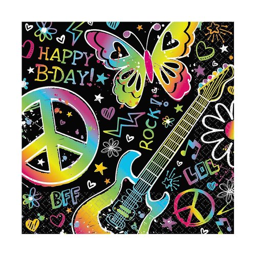 Neon Doodle Luncheon Napkins (16ct)