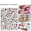 Christmas Nail Art Stickers 6 Sheets Christmas Nail Stickers 3D Self Adhesive Nail Design Winter Xmas Cute Cartoon Nail Decals for Women Girls Christmas Nail Decoration Xmas Nail Stickers