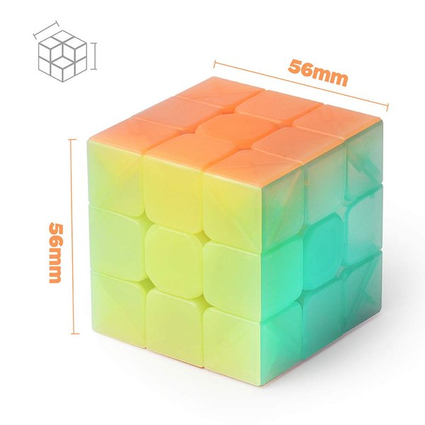 D-FantiX QY Toys Warrior W 3x3 Speed Cube Jelly 3x3x3 Magic Cube Puzzles Transparent Pastel Color