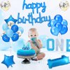 BEISHIDA Blue Happy Birthday Balloons Banner 16 Inch Mylar Foil Birthday Letters Balloons for Kids Adults Ocean Theme Party Decorations Supplies