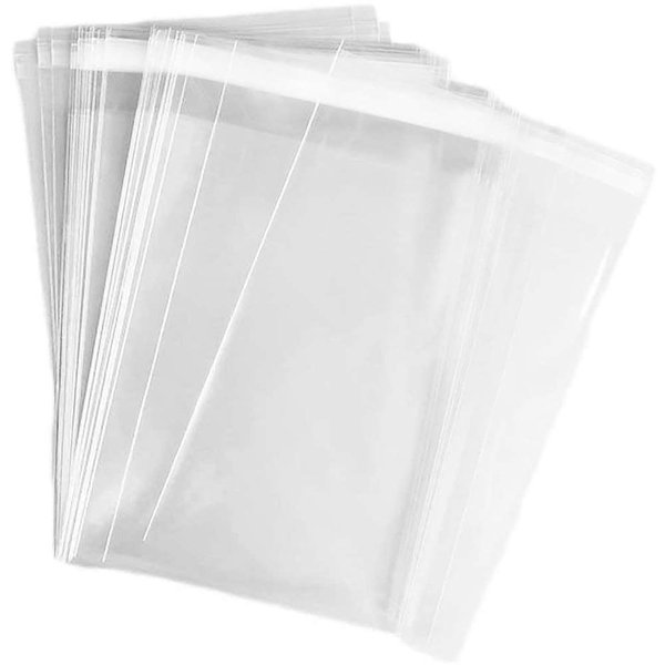 100 pcs Clear 12" x 16" Self Seal Cello Cellophane Bags Resealable Poly Bags 2.8 mils OPP Bag for Packaging Clothing, T Shirts, Party Decorative Gift