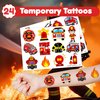 48 Fire Truck 24PCS Fire Truck Temporary Tattoos Sticker 24PCS Slap Bracelets Perfect for Themed Birthday Party Favors Baby Showers or Classroom Rewards Ideal Decor and Gifts for Girls and Boys