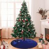 Christmas Tree Skirt Blue Ball Fir Branch Snowflake 36 Inch for Xmas New Year Nightmare Before Christmas Decorations Lobby Home