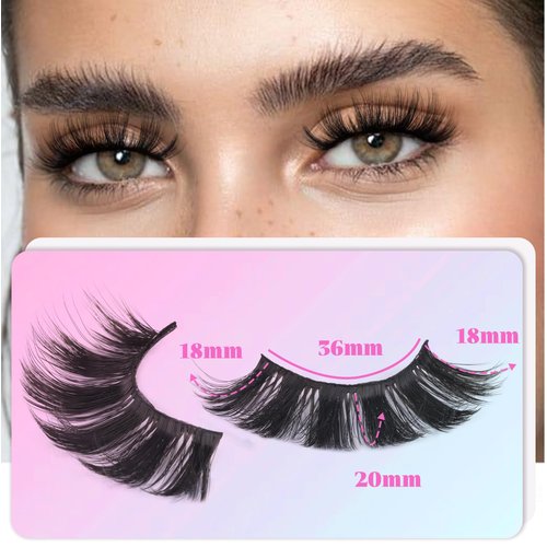 Losha Lashes 6 Pairs Fluffy False Eyelashes for Women 20mm Long Dramatic Faux Mink Strip 5D Lashes Pack for Gorgeous Makeup