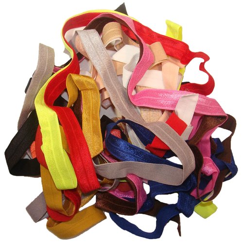 10 Elastic HEADBANDS Assorted (Available in Lots of COLORS) No crease Knotted Ouchless headband or hair ties by Kenz Laurenz (Assorted)