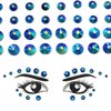 Eye Body Face Gems Jewels Rhinestone Stickers Acrylic Self Adhesive Crystal Blue Makeup Diamonds Face Tattoo Stick Gems for Women Festival Accessory DIY Crafts and Nail Art Decorations 3 Sheets